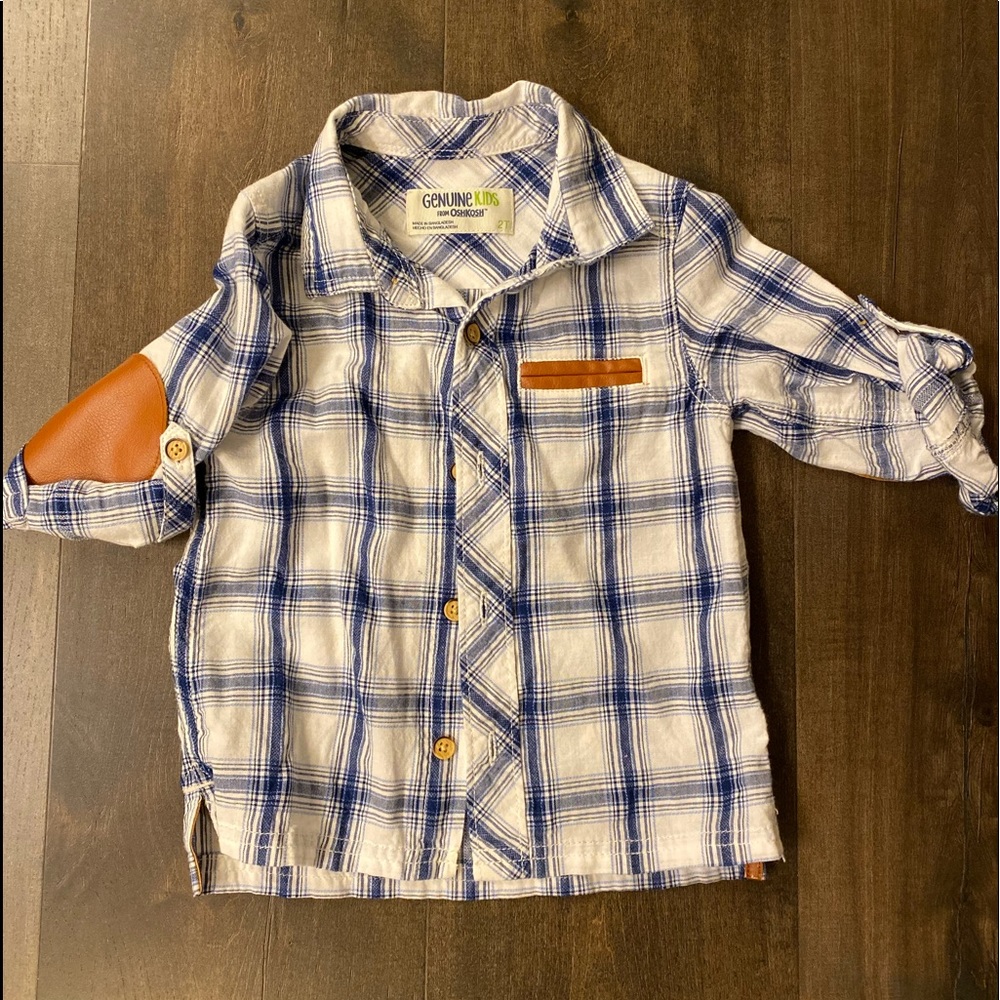 Boys plaid button down shirt